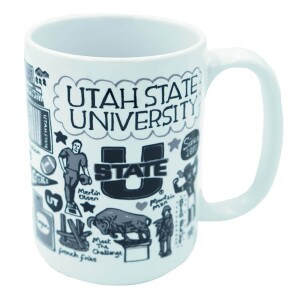 Julia Gash Doodle Aggie Landmarks Utah State Mug